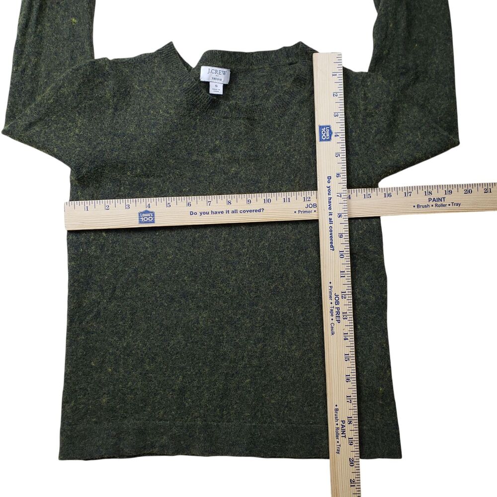 J Crew Teddie Sweater Womens Small Green Wool Blend Pullover - Picture 5 of 9